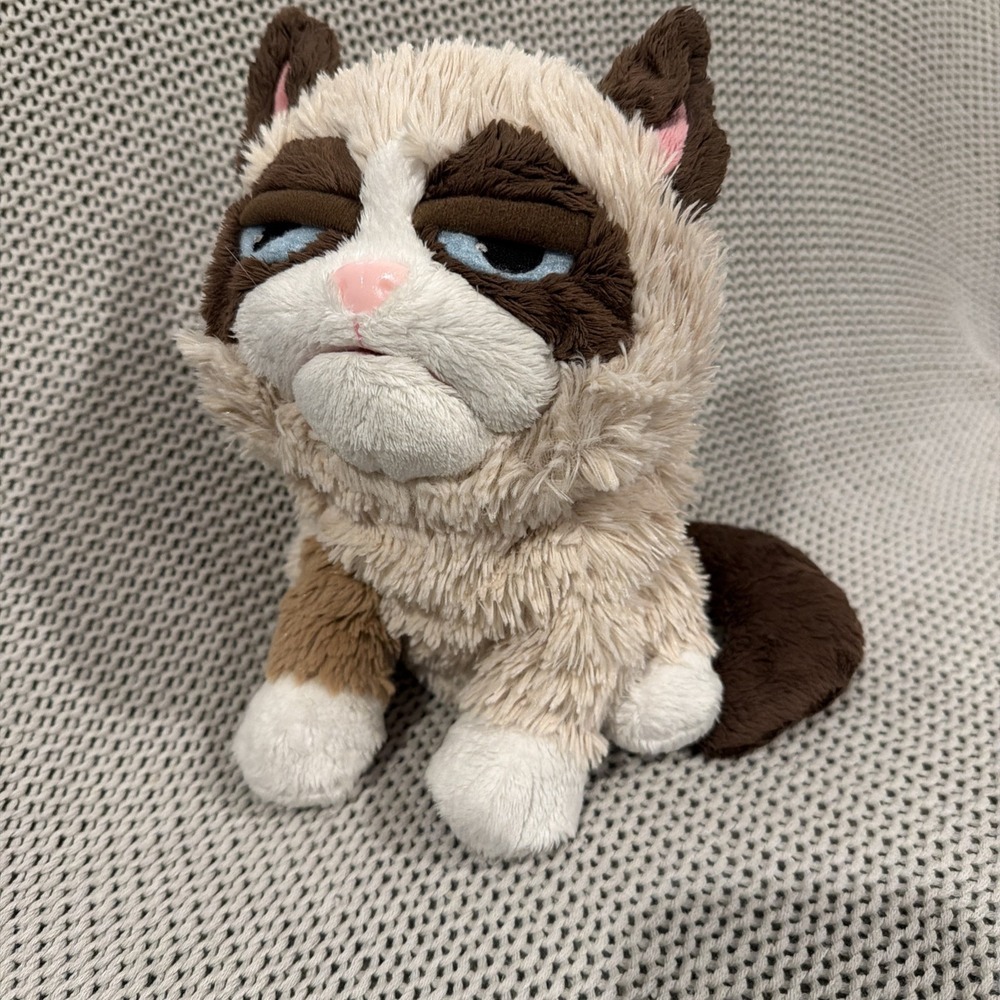 Hashtag Grumpy Cat Hand Puppet Tan Brown 11"‎ Full Body Plush Toy